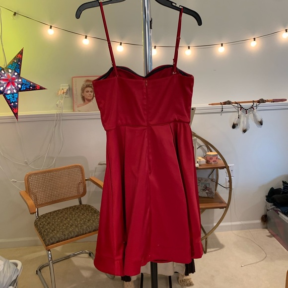 • silky sweetheart ruby red mini dress • - Picture 11 of 13